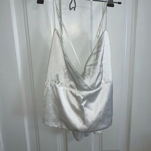 White silk tank top